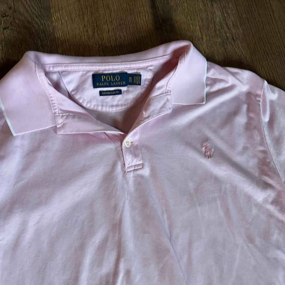 Men's Polo Ralph Lauren Pink Custom Slim Fit Polo Shirt XL Easter